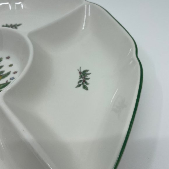 Nikko Happy Holiday Greetings Hors D’oeuvres Platter Tray Christmas Tree Japan - Picture 6 of 7